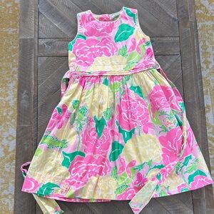Lilly Pulitzer Pink and Yellow Floral Kids Dress